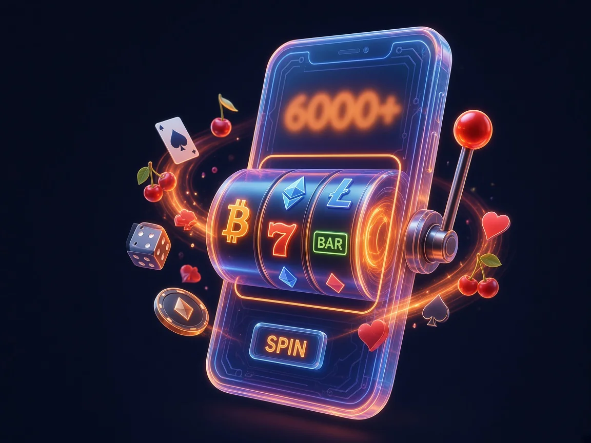 Phone with crypto slot reels for 6,600+ Cashy online slots